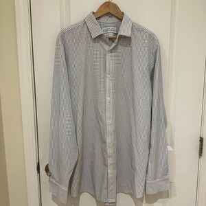 Mizzen+Main white and blue checkered Dress Shirt Classic Style